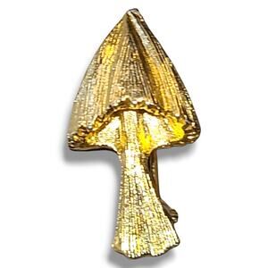Vintage Small Gold Tone‎ Mushroom Toadstool Brooch Pin